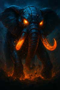 Enraged AI elephant